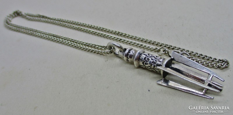 Silver necklace with a very special pendant, maybe liturgical