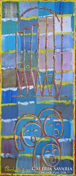 Trio - marked modern painting, 1971 - borbath