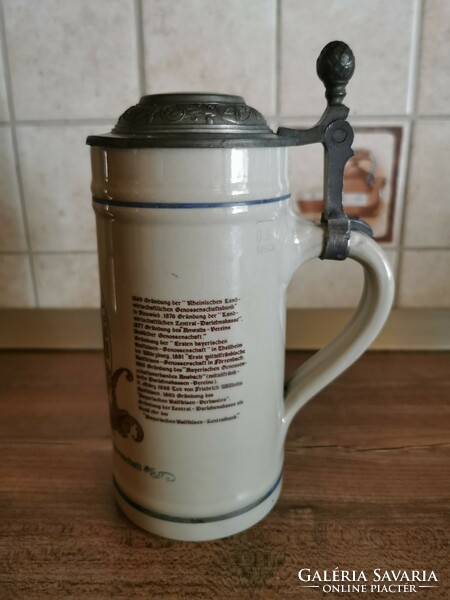 Zinn rastal beer mug with lid