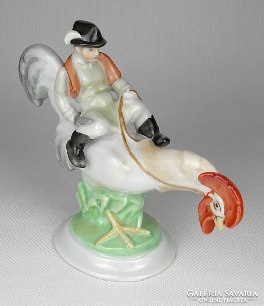 1N735 Régi Herendi Kakas Marci porcelán figura 17.5 cm