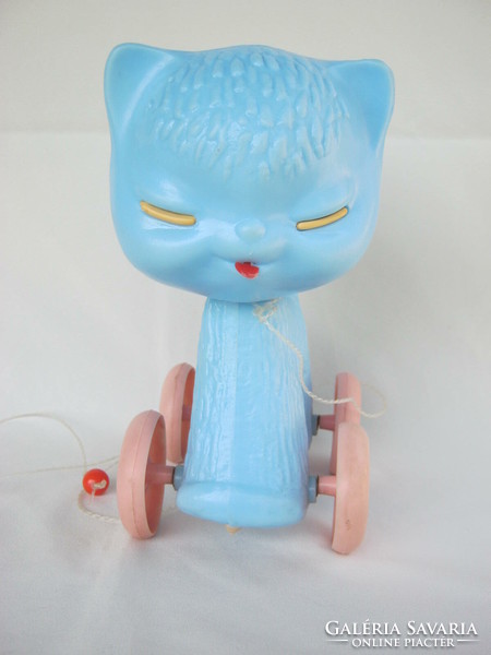 Dmsz retro traffic goods plastic tug toy blue cat