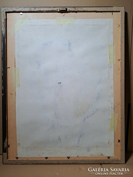 Kortárs absztrakt festmény - 1991 - szórófesték és stencil technika - Qu jelzés