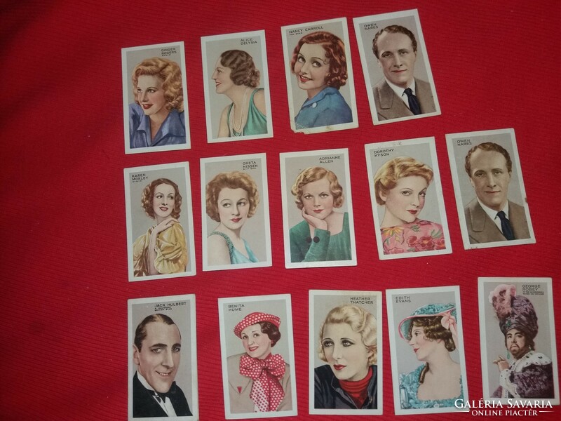 Antique 1930s collectible wid woodbine metal box cigarette advertising cards movie stars in one 25.