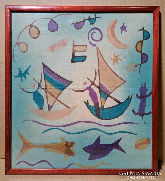 Modern painting - sailboats