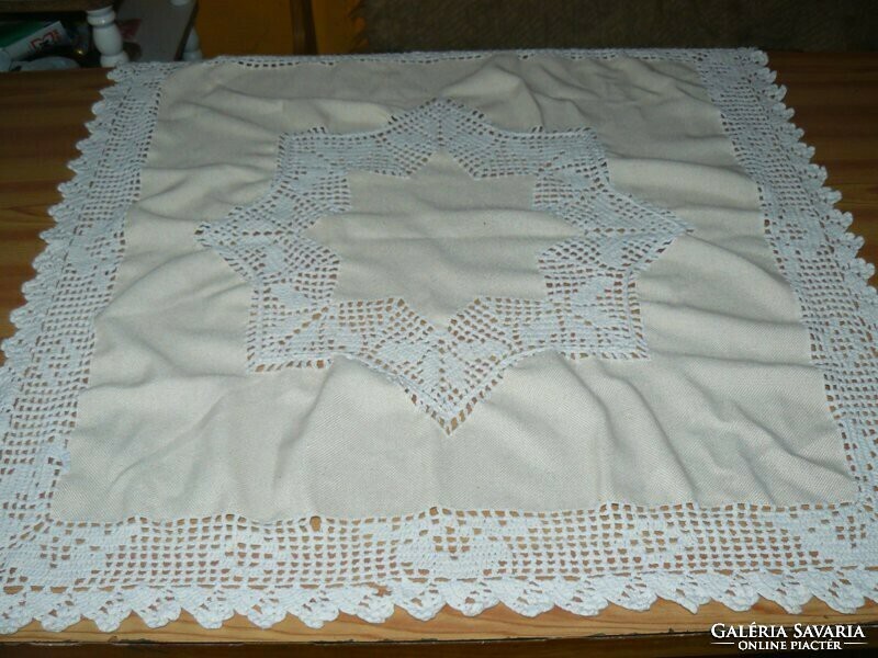 Cute crochet lace inset crochet edge tablecloth