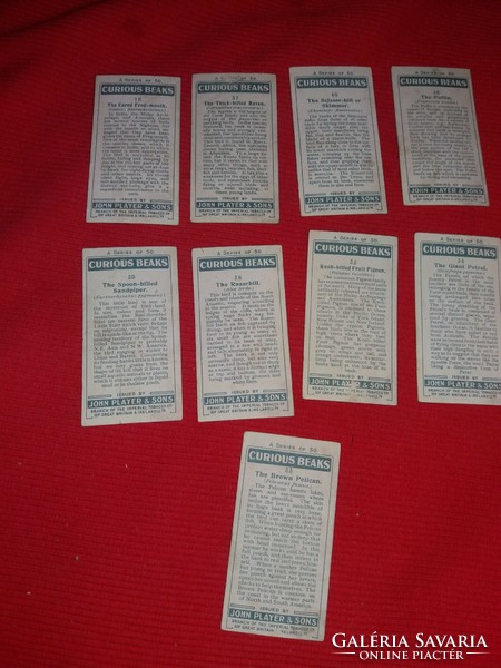 Antik 1930 gyűjthető KENSITAS cigaretta reklámkártyák Vízi és gázló madarak egyben 18.