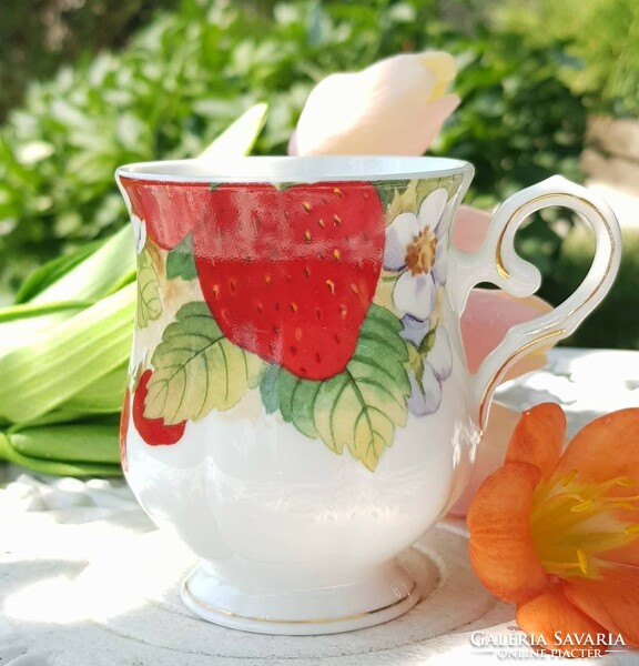 Strawberry English bone china mug