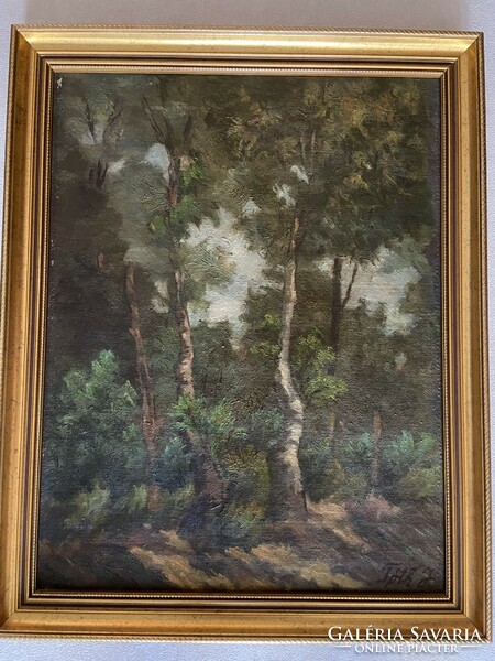 Tóth János fákat ábrázoló festménye