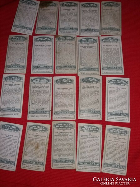 Antik 1930 gyűjthető PLAYERS NAVY CUT cigaretta reklámkártyák Katonai sapkák sisakok egyben 14