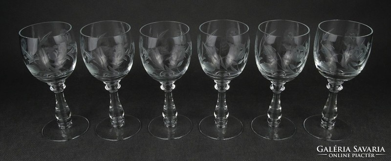 1N728 beautiful stemmed polished glass wine glass set of 6 pieces