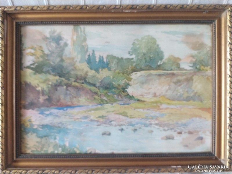Uherkovich -riverside, in original glazed frame, signed, flawless, 44 x 32 cm