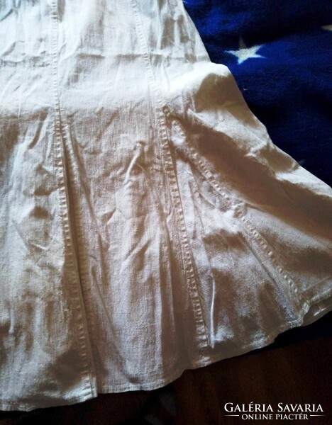 White bottom, denim-like stretch fabric for sale from wardrobe arrangement