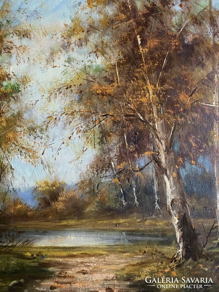 János Tóth's painting depicting an autumn landscape