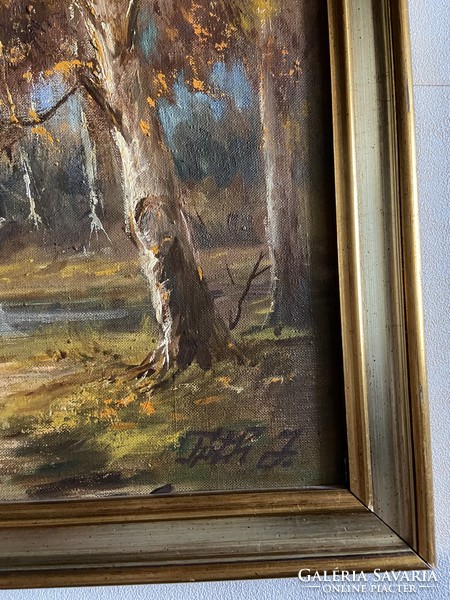Tóth János őszi tájat ábrázoló festménye