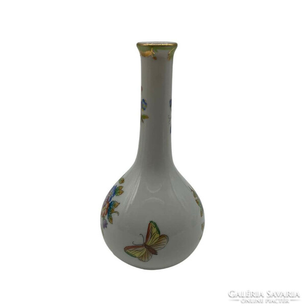 Herend porcelain vase with elongated neck with victorian pattern - m1448