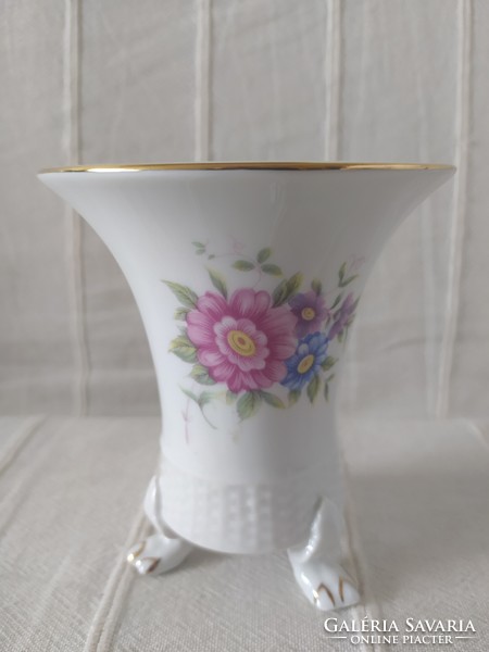 Hollóházi: nailed vase with a dove pattern, flawlessly marked, 12 cm