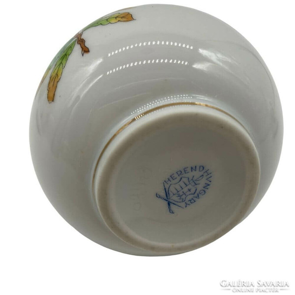 Herendi nyújtott nyakú Viktória mintás porcelán váza - M1448