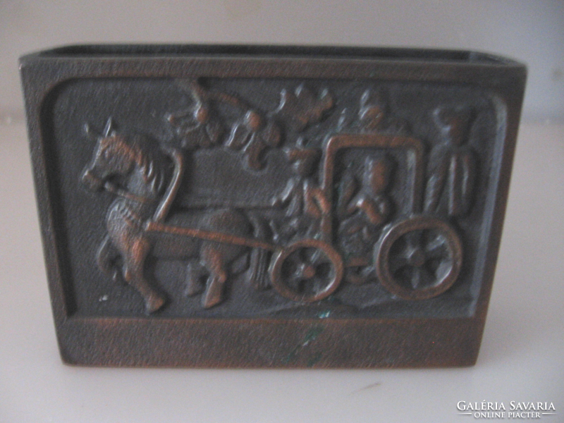 Retro soviet, russian, cccp bronze casting letter holder, pencil holder, cigarette holder heavy