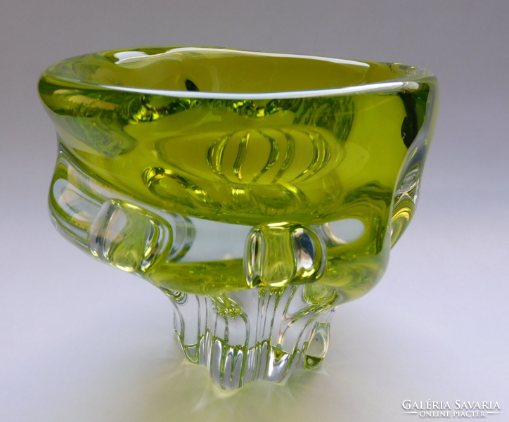 Josef hospodka chribska large mid century glass bowl