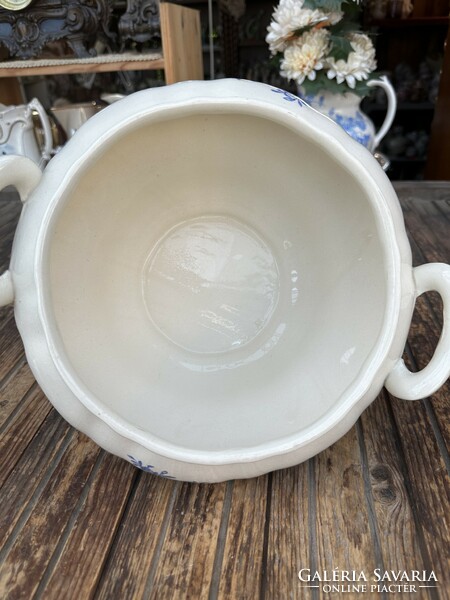 Old earthenware soup bowl