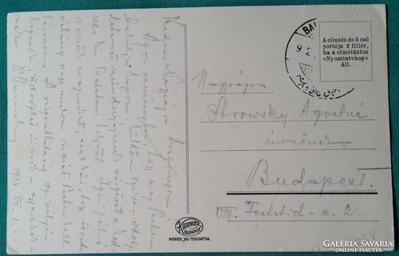 Balatongyörök részletek, használt képeslap, 1932, Karinger fotó