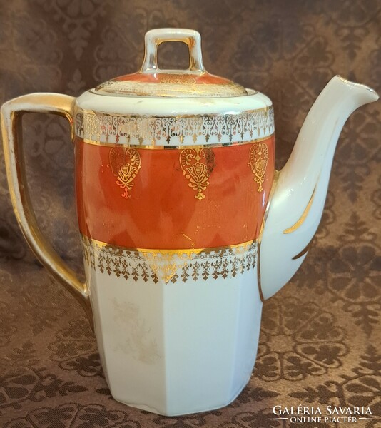 Antique coffee pot and two cups (m4004)