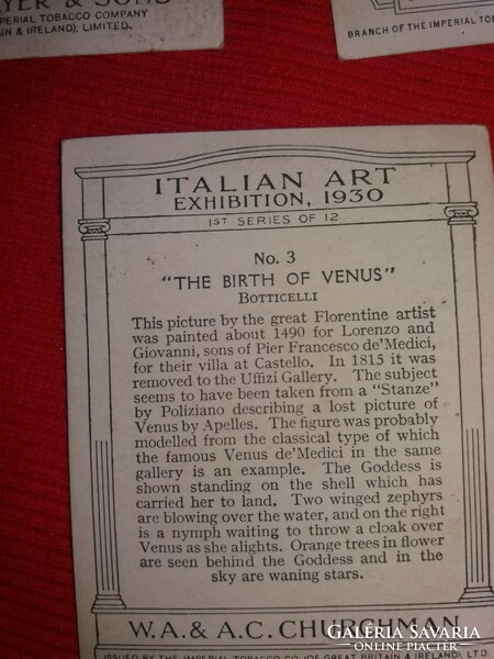Antik 1930 gyűjthető VEGYES cigaretta reklámkártyák Festmények egyben 31.
