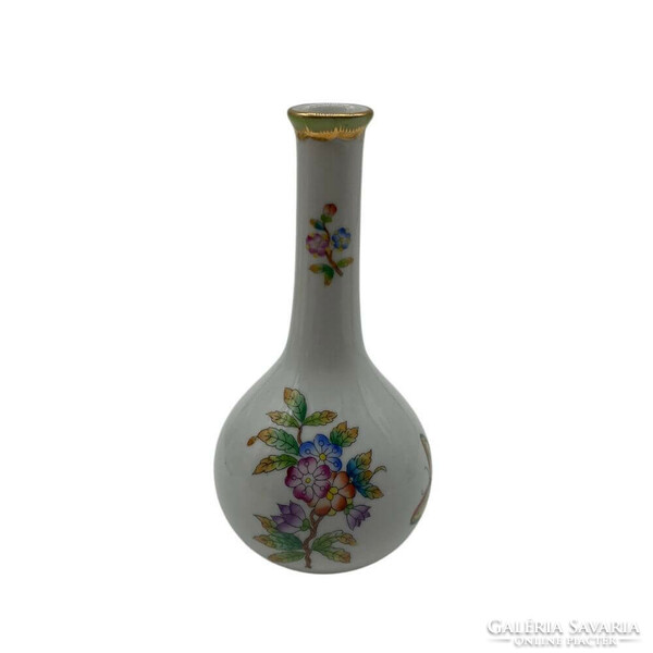 Herendi nyújtott nyakú Viktória mintás porcelán váza - M1448