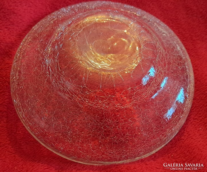 Fátyolüveg asztalközép fém talpon (M3840)