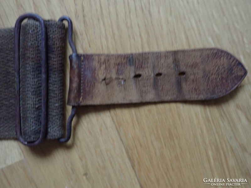 Canvas belt with small leather bag