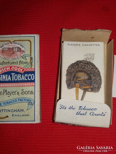 Antik 1930 gyűjthető PLAYERS NAVY CUT cigaretta reklámkártyák Katonai sapkák sisakok egyben 14