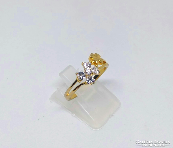 Filled gold (gf), ring with cz stones 80