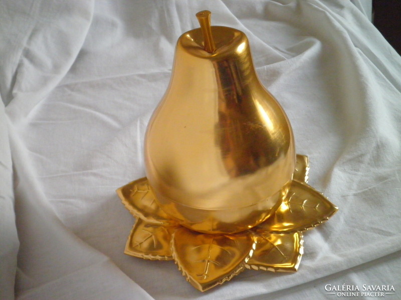 Vintage brandy, liqueur glass set in a pear-shaped holder