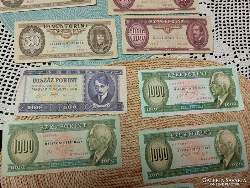 HUF 50, 100, 1000 banknotes