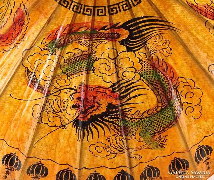 1N759 old oriental dragon umbrella parasol