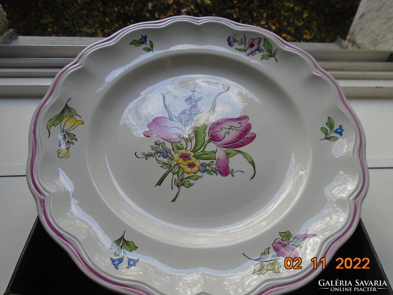 1960 Copeland-spode hand painted luneville alt strasbourg floral pattern bowl 27 cm