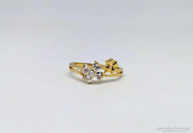 Filled gold (gf), ring with cz stones 80