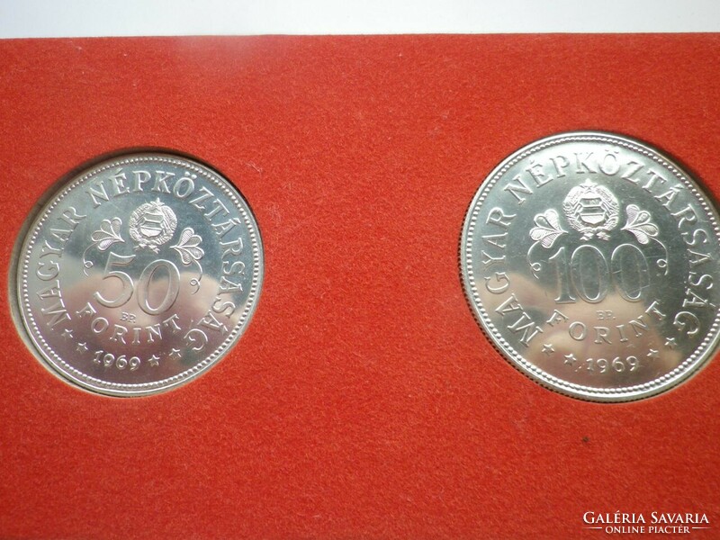 1969 Soviet Republic 50+100 HUF silver coin pair