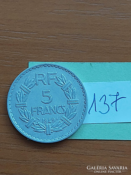 FRANCIA 5 FRANCS FRANK 1949 CLOSED 9 ALU.  137