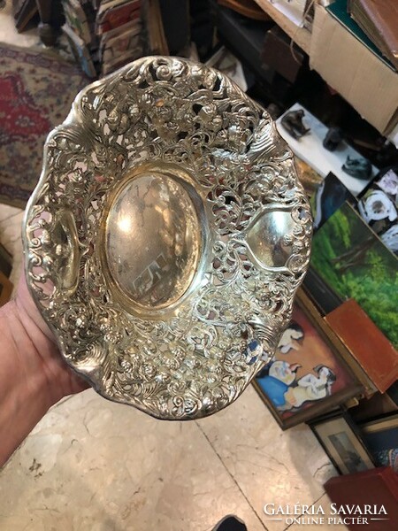 Thick silver-plated art deco centerpiece, excellent, 22 cm in size.