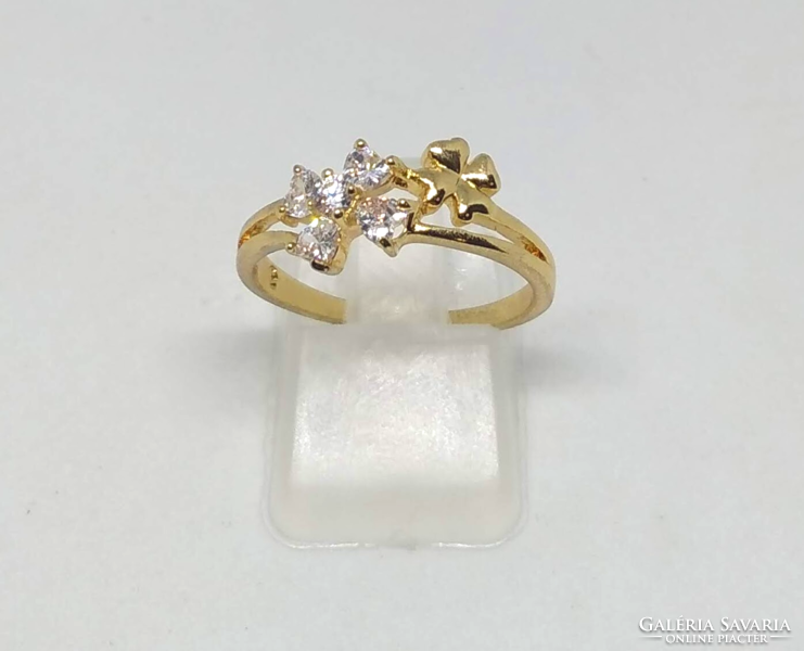 Filled gold (gf), ring with cz stones 80