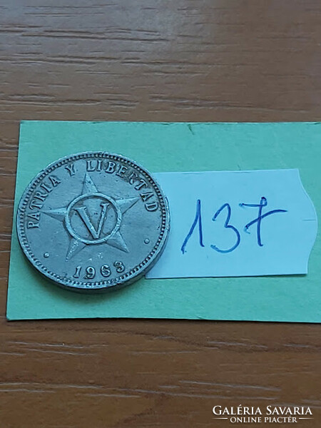 Cuba 5 centavos 1963 alu. 137
