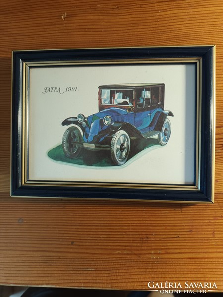 1921 - Tatra - car - old print - in a nice frame with glass!
