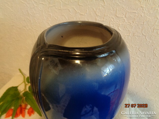 Kék porcelán váza  25 cm jelzett