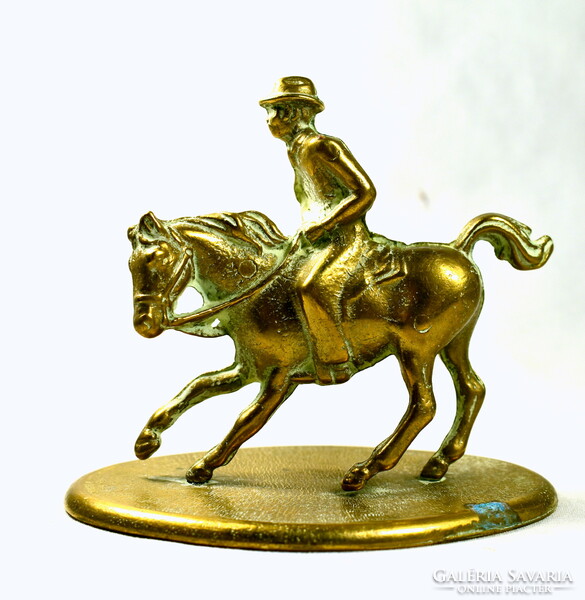 On the back of a horse ... Solid copper equestrian figure!