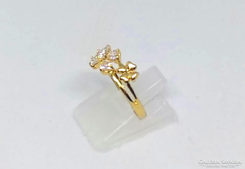 Filled gold (gf), ring with cz stones 80