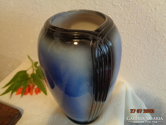 Blue porcelain vase 25 cm marked