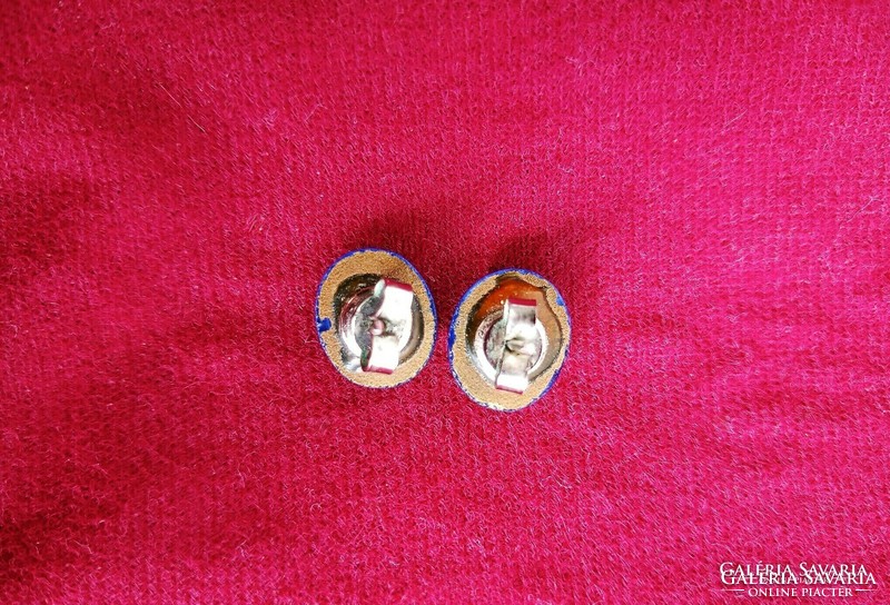 1986 Royal Blue Retro Hemispherical Pierced Earrings