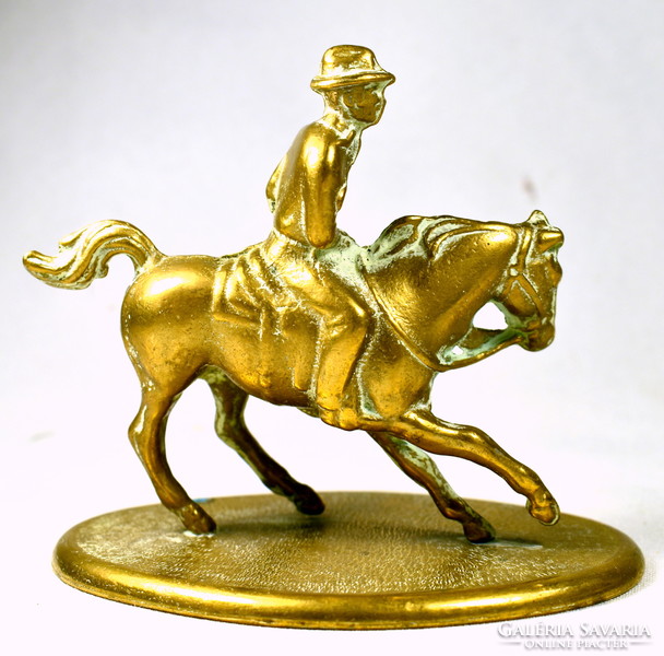 On the back of a horse ... Solid copper equestrian figure!