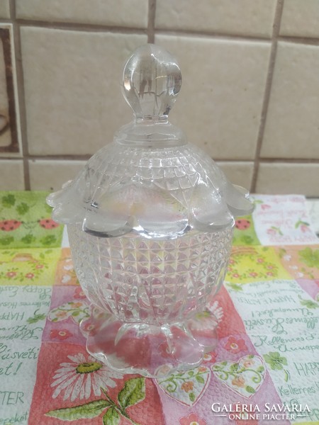 Glass bonbonnier, sugar holder for sale!